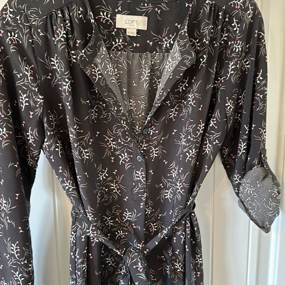 Loft Outlet Floral Shirt Dress - Picture 2 of 5